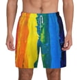 thumbnail image 2 of Picia Rainbow Colored pattern Mens Swim Trunks with Compression Liner Stretch Beach Shorts Quick Dry with Zipper Pockets No-Chafing Board Shorts-X-Large, 2 of 9