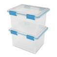 thumbnail image 4 of Sterilite 32 Qt Clear Stacking Storage Container with Gasket Lid, 16 Pack, 4 of 4