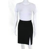 Pre-owned|Escada Womens Front Slit Knee Length Pencil Skirt Black Size EU 38