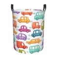 thumbnail image 1 of Naloa Panier à Linge Rond Imprimé Voitures Gribouillis, Rangement de Jouets pour Chambre d'Enfants, Rangement de Jouets-Petit, 1 of 6