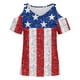thumbnail image 4 of Fiudx Ofertas de La Semana Blusas de Cuello Redondo de Manga Corta con Estampado Informal a La Moda para Mujer, 4 of 4