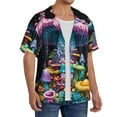 thumbnail image 2 of Kdxio Men's Hawaiian Shirt for Men Short Sleeve Shirt Colorful Mushroom Summer Casual Holiday Beach Button Down T-Shirts, 2 of 5