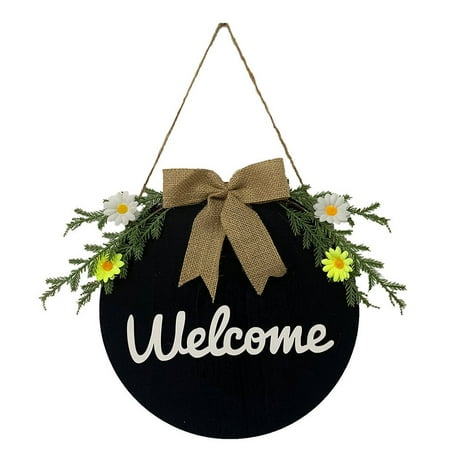 

1PC Household Decorative Wooden Crafts Welcome Wooden Board Pendant (Dark Blue)
