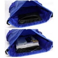 thumbnail image 6 of Drawstring Backpack Strings Bags with Pockets Backpack Sports Bag Waterproof Large Capacity Bag-Black-L, 6 of 7