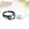 thumbnail image 3 of 2mm Black/White Ceramic AAA CZ Band Rings Women's Wedding Stylish Ring Size 6-10, 3 of 5