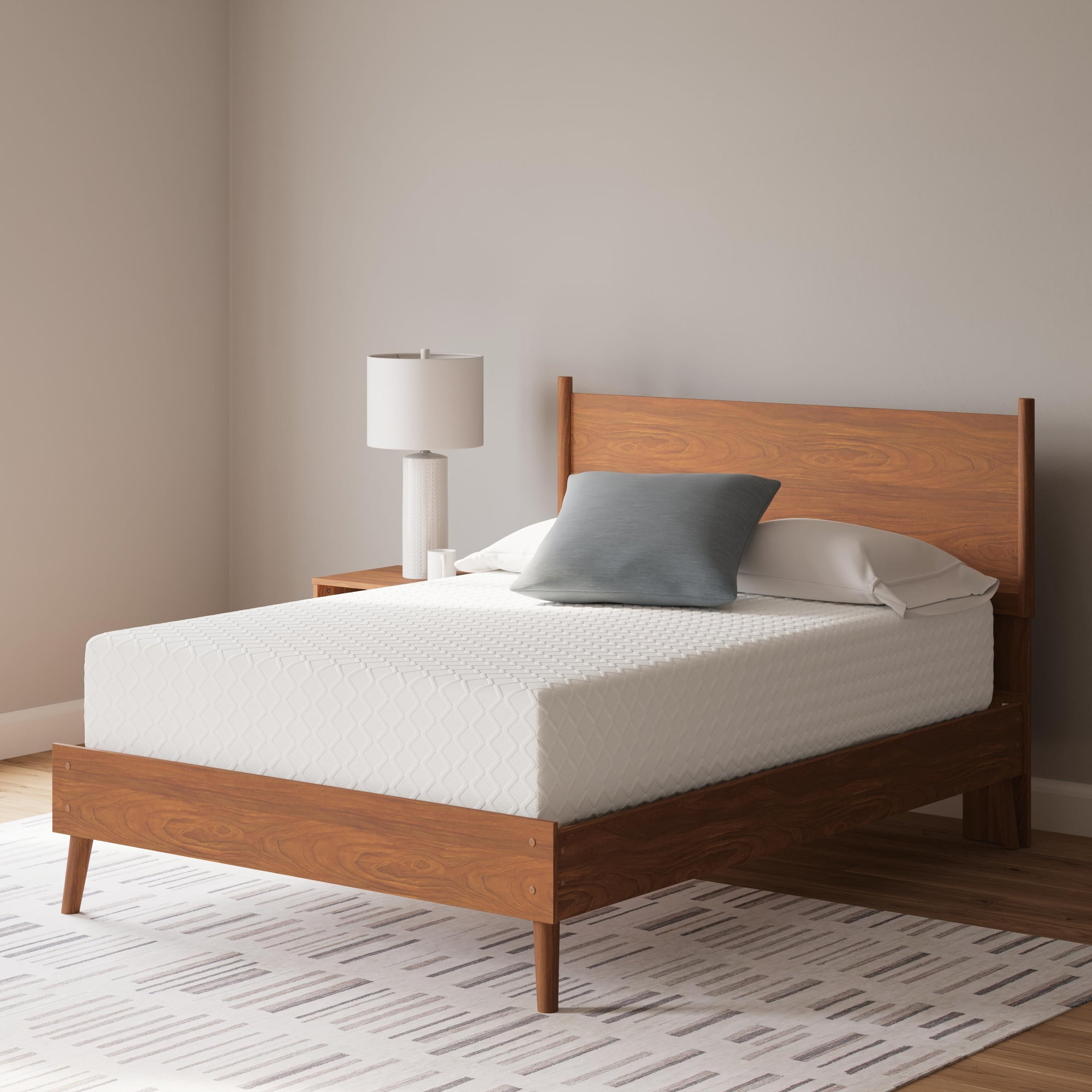 Signature Design by Ashley 12 Inch Chime Medium Firm Charcoal Gel & Green Tea Infused Memory Foam Twin Mattress for Pressure Relief