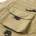 thumbnail image 6 of TFEOQRY Hoodless Vest for Men Solid Color Zipper Outdoor Sports Workwear Jackets Waistcoat Sleeveless Outwear Khaki, 6 of 9