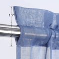 thumbnail image 4 of Acekid 2 Pcs Sheer Tier Curtains Linen Textured Semi Sheer Drapes Kitchen Café Rod Pocket Voile Curtain, Blue, 4 of 7