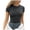 Gris Foncé, variante sur Lixiuxyad T-Shirts d'Été à Manches Courtes pour Femmes, Col Rond, Côtelé, Coupe Ajustée, Chandails Décontractés, Tee, T-Shirt, Brun, TTG