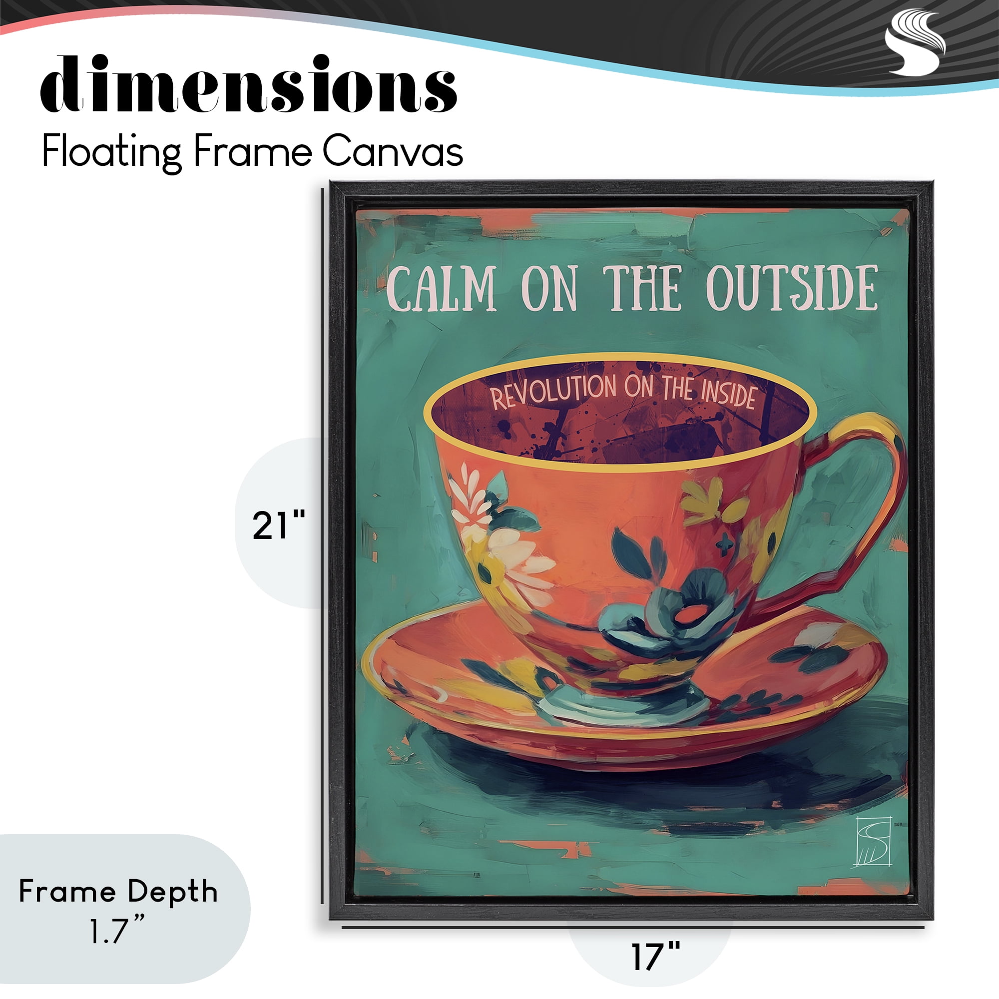 Stupell Industries Revolution On The Inside Black Framed Floater Canvas Wall Art, design by Sara Culpepper