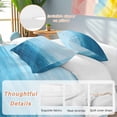thumbnail image 3 of Sky Blue Ombre Bedding 3 Piece Duvet Cover Set Full Size, Modern Abstract Art Ocean Oil Painting Soft Microfiber Comforter Cover with Zipper Closure & Pillowcases, Wrinkle & FadeResistant Quilt Cover, 3 of 9