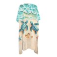 thumbnail image 3 of SCRAWLGOD Beach Turtle Starfish Print Kimono Swimsuit Coverup Loose Breathable Swimsuit Cover Up Lightweight Bathing Suit Cover Up for Women, 3 of 6
