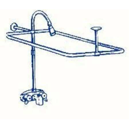 R2200a Clawfoot Tub Shower Faucet And Rectangular Combo Set