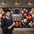 thumbnail image 6 of Gold Red Theme Graduation Banner Sparkling Design Congrats Grad Display Glittery Balloons Laurel Wreath Accent Graduation Backdrop for Graduation Party Grad Ceremony Graduation Photo Shoot, 6 of 8