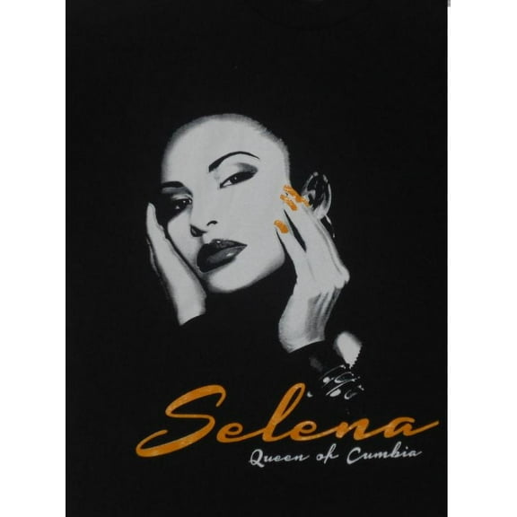 Selena Queen of Cumbia US Screen Printed Cotton T-Shirts - Black Color - Free USA Shipping - Men's Size: 2X-Large (MxTs-SelenaTS1-2XL)