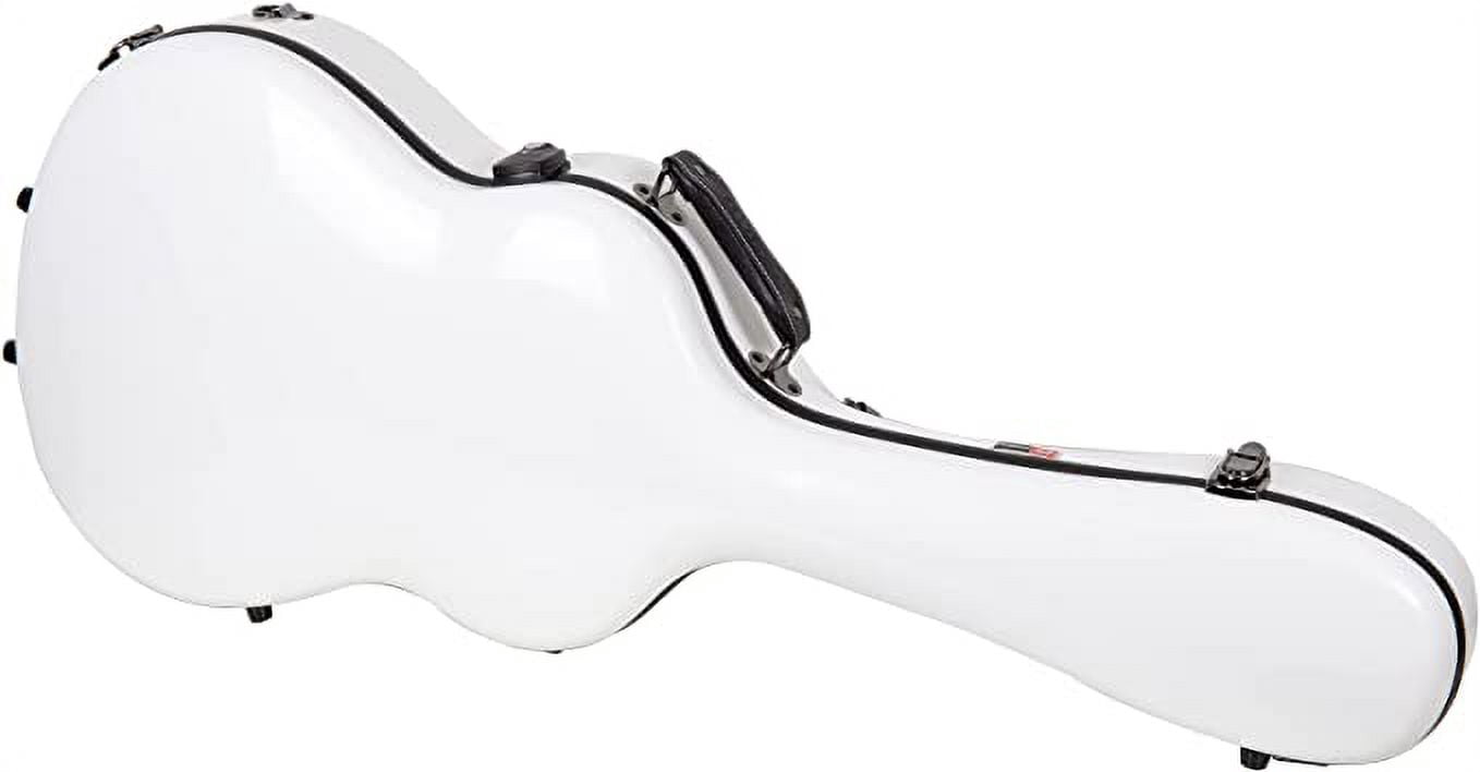 Crossrock Hard Shell Fiberglass Case for Les Paul Guitar with Backpack Straps in White