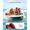 thumbnail image 2 of KFFKFF Towable Tube for Boating, 3 Riders Inflatable Boat Tubes and Towables, 510 lbs Capacity Water Sport Towable Tube for Boat to Pull - with Fins, Full Nylon Cover, 2 of 9