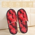 thumbnail image 2 of Balery Strawberry Red Pantuflas de Casa de Felpa Silenciosas con Diseño Estampado, Zapatillas Cómodas Antideslizantes de Algodón para Interior-Large, 2 of 8
