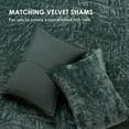 thumbnail image 6 of EVERGRACE Luxury Velvet Quilt Queen Size, Ultra Soft Wave Crushed Velvet Bedding Set, Lightweight Quilted Comforter Set for All Season, Oversized Bedspread Coverlet with 2 Shams, Dark Green, 6 of 8