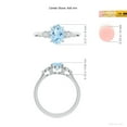 thumbnail image 5 of ANGARA Natural Oval 1 ct Aquamarine and Diamond Three Stone Engagement Ring in 14K White Gold for Women (Size-8x6mm) | March Birthstone, Anniversary, Jewelry Gift for Women | Natural Aquamarine Ring, 5 of 10