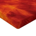 thumbnail image 2 of Ambesonne Orange Fitted Sheet, Heat Design Illustration, Queen Size, Orange and Yellow, 2 of 3