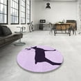 thumbnail image 4 of Ahgly Company Machine Washable Indoor Square Transitional Purple Flower Purple Area Rugs, 7' Square, 4 of 7