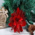 thumbnail image 4 of Adornos navideños artificiales con flores brillantes de 14 cm para árbol de Navidad, decoraciones navideñas para el hogar, regalo de Año Nuevo, 4 of 5