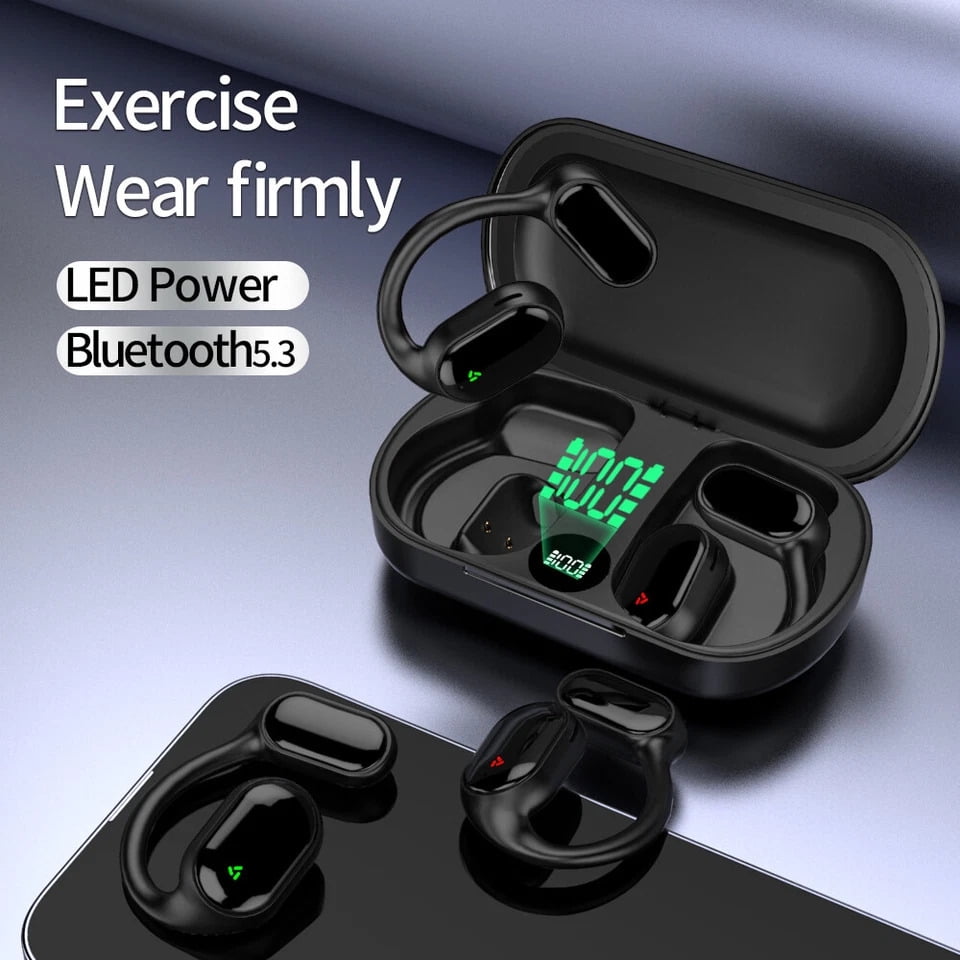 FungLam True Wireless Bone Conduction Headphones, Bluetooth 5.3 Wireless Headset Earbuds,Noise Cancelling,Waterproof,Sports Ear Buds for Small Ears , Running Fitness,Workouts