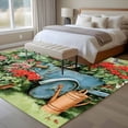 thumbnail image 5 of Spring Flowers Area Rugs 5x7 ft Vintage Blue Stroller Birds Red Floral Leaf Grass Washable Rug Non Slip Indoor Carpet Absorbent Floor Mat for Living Room Bedroom Dining Room, 5 of 9