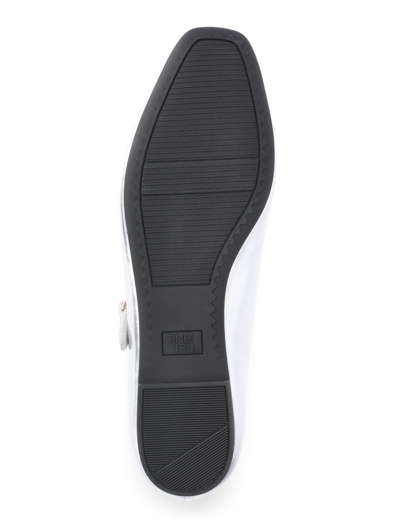 Time and Tru Women's Faux Leather Mary Jane Flats, Wide Width Available