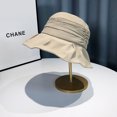 thumbnail image 1 of Elegante sombrero de pescador plisado para mujer, gorras de pescador ligeras de algodón liso, viseras plegables, 1 of 5