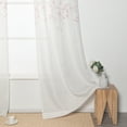 thumbnail image 4 of Uptown Home Leaf Metallic Sheer Farmhouse Coral Red Floral Metallic Leaves Curtains, 40"x63", 2 Panels, 4 of 6