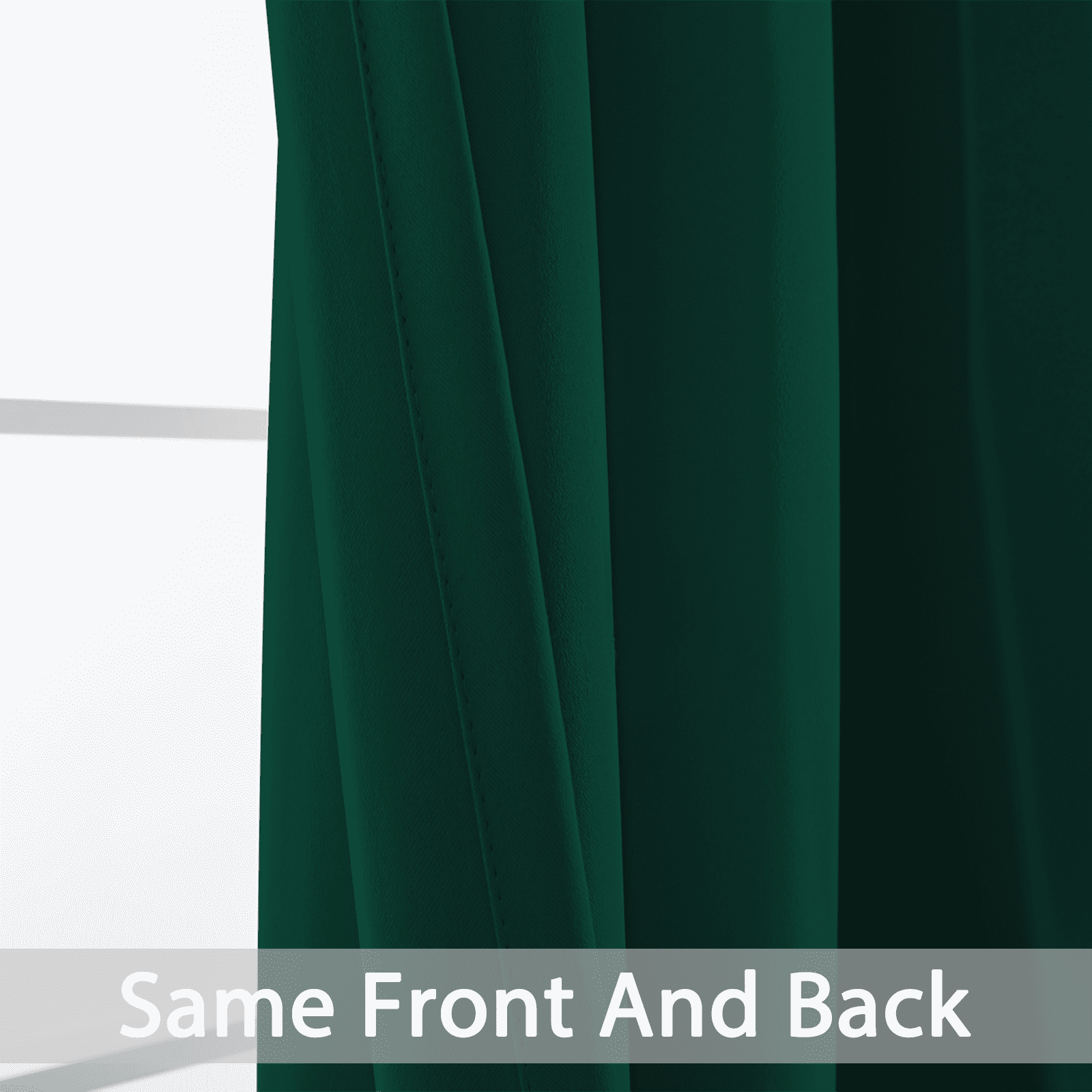 Yakamok 36 Inch Length Dark Green Blackout Curtains for Bedroom, Thermal Insulated Room Darkening Grommet Top Window Drapes for Living Room,52W x 63L,2 Panels