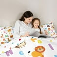 thumbnail image 3 of Feelyou Cartoon Letter Twin Comforter Sets, Animal Bedding Set, 2-Piece, 3 of 6