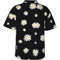 thumbnail image 2 of Black Daisy Mens Hawaiian Shirt Short Sleeve Casual Button Up Tropical Summer Beach Shirt, 2 of 9