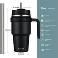thumbnail image 2 of 20 oz Insulated Coffee Mug Tumbler with Handle, Stainless Steel Travel Mug Tumbler with Lid and Straw,Double Wall Vacuum Leak Proof Ice Coffee Thermal Cup, Black, 2 of 4