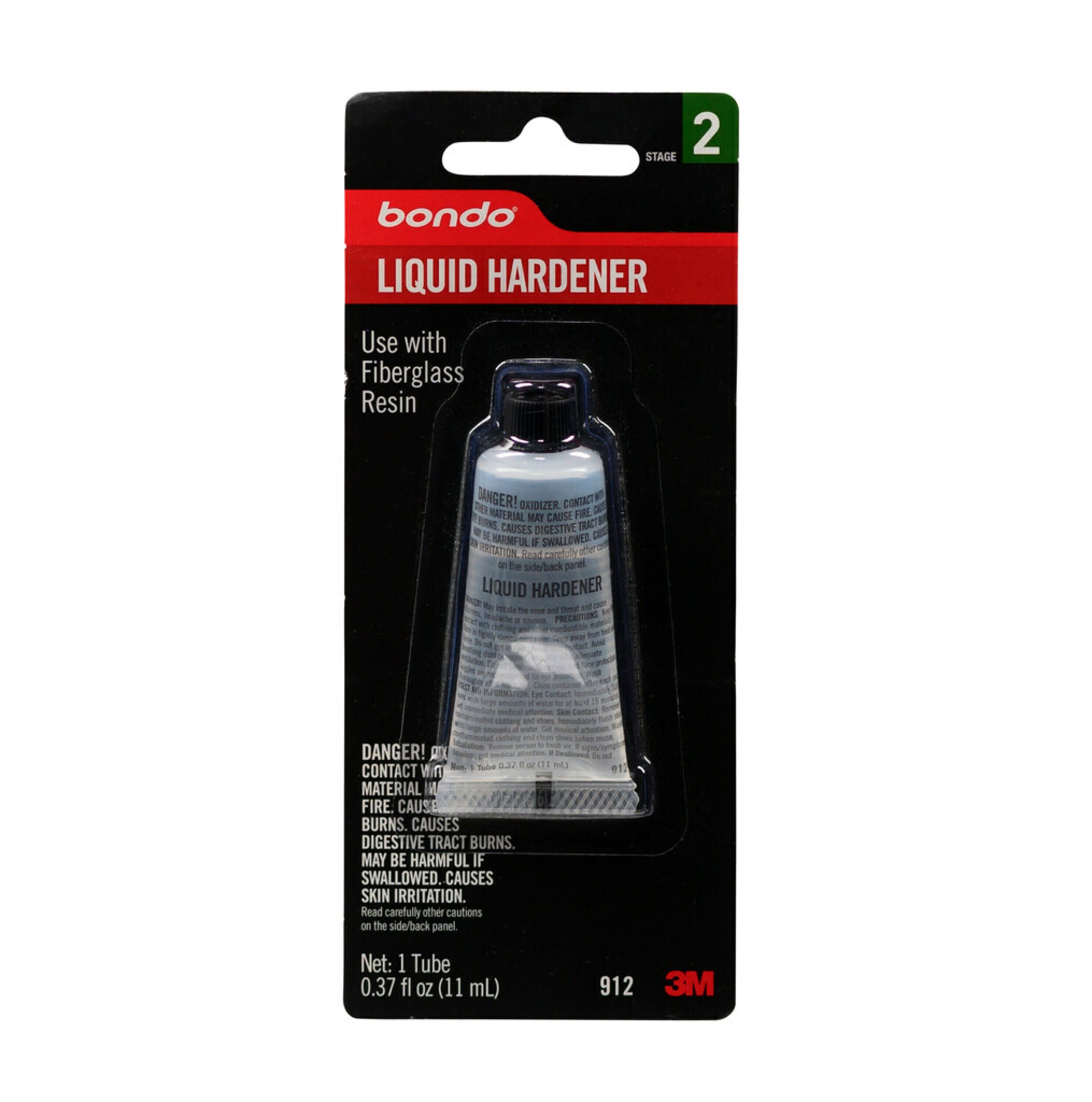 Bondo Liquid Hardener, 00912, .37 oz, 1 Tube