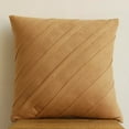 thumbnail image 3 of Toss Pillow Covers, Throw 22x22 inch (55x55 cm) Pillow Cover Tan, Textured Pintucks Solid Color Pillowcases, Faux Suede Square Throw Pillow Covers, Contemporary - Contemporary Tan, 3 of 3