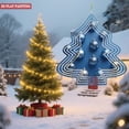 thumbnail image 3 of Stylish Metal Hanging Christmas Tree Wind Spinner - Blue & Silver Ornaments Design for Festive Yard & Garden Decor, 3 of 7