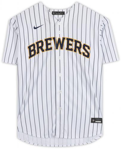 Keston Hiura Milwaukee Brewers Autographed White Replica Jersey