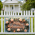 thumbnail image 5 of Elegant Design Happy 50th Anniversary Floral Wooden Banner for Milestone Celebration Wedding Party, 5 of 9