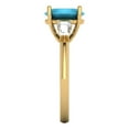 thumbnail image 3 of Clara Pucci 14K Yellow Gold 2.5ct Turquoise Three-Stone Ring for Women, 3 of 7
