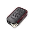 thumbnail image 3 of Vitodeco Genuine Leather Smart Key Fob Case Cover Protector Suitable for 2014-2025 Lexus UX, NX, RX, GX, LX, IS, ES, GS, LS (4-Button, Black/Red), 3 of 5