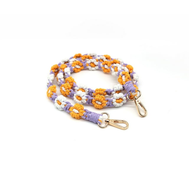Cordón de algodón tejido para teléfono móvil, cordón para bolso, cordón tejido con flores para llavero