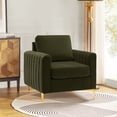 thumbnail image 3 of Tina's Home Velvet Upholstered Club Accent Chair Lounge Armchair Single Sofa Removable Backrest Golden Legs Home Living Room Moss Bedroom Moss, 3 of 8