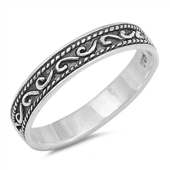 925 Sterling Silver Eternity Symbol Band Ring Size 10