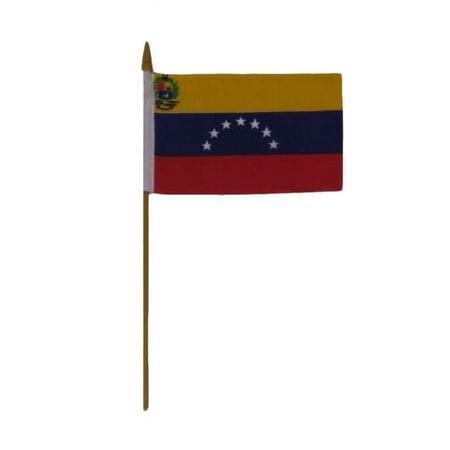 Venezuela 7 Star 4"x6" Desk Flag Table Stick Gold Staff (sewn edges)