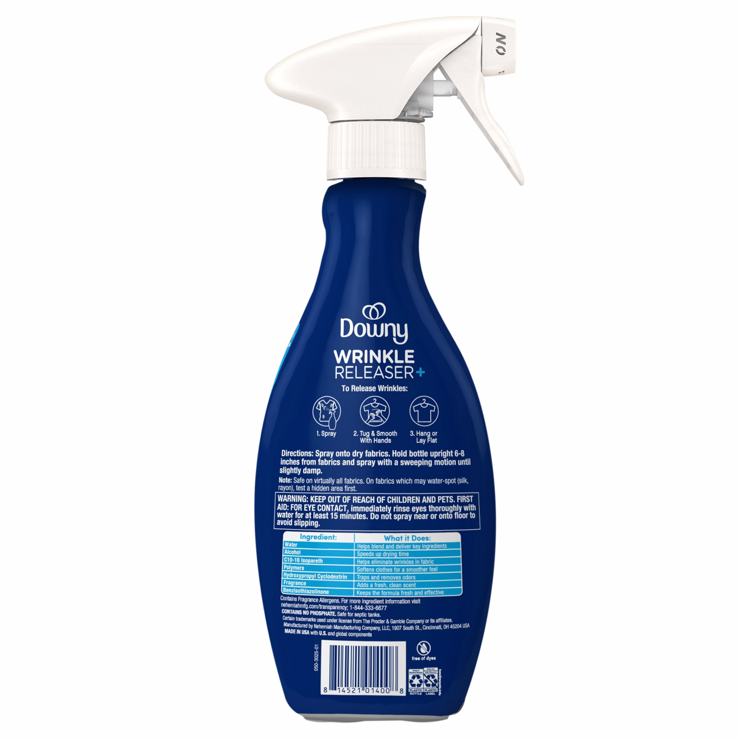 Downy Wrinkle Releaser Spray, Aqua Rain Scent, Fabric Refresher, 16.9 fl oz