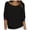 Black, variant on 3/4 Length Sleeve Womens Tops 2026 Trendy Casual Boat Neck Knitted Basic Plain Work Tshirt Womens Blouses