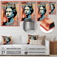 thumbnail image 4 of Designart "Pop Art Remix of Queen Elizabeth's Reign I" Magazines Metal Wall Art, Red Metal Wall Decor, Space Metal Art Decor For Living Room - 30x40 Inch, 4 of 6